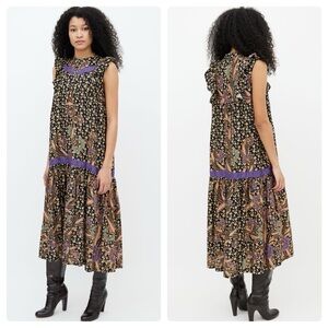 Warm Black Multi Floral Print Maxi Dress (17)